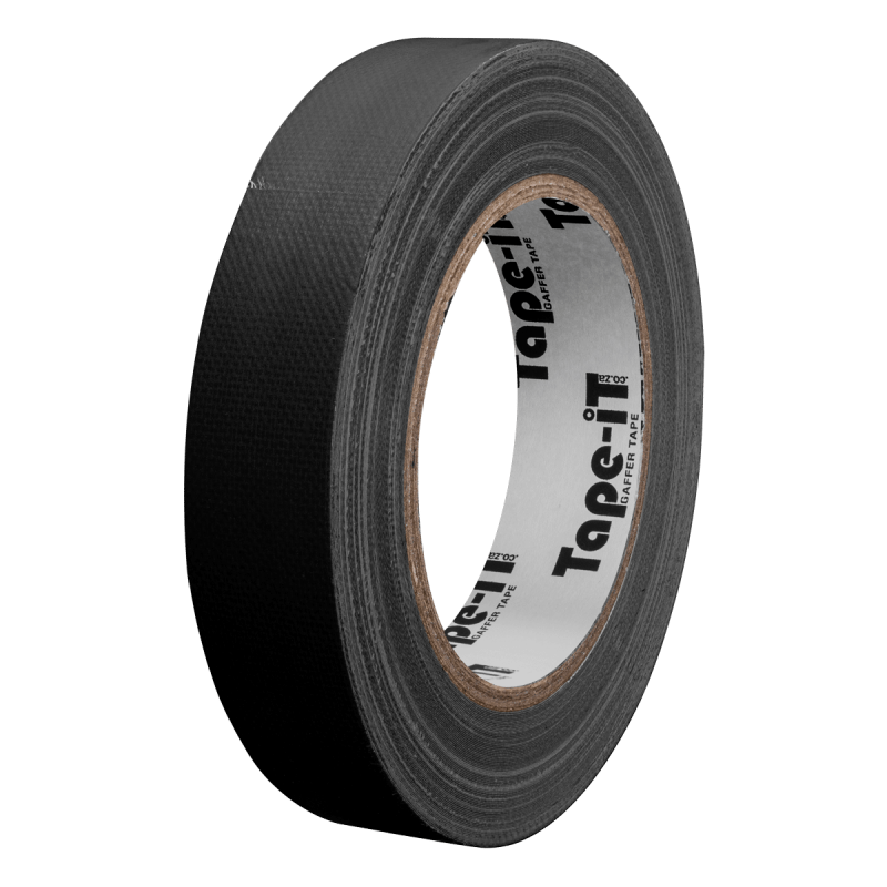 Tape-iT 1inch Black Gaffer Tape Rolls 24mm x 25m