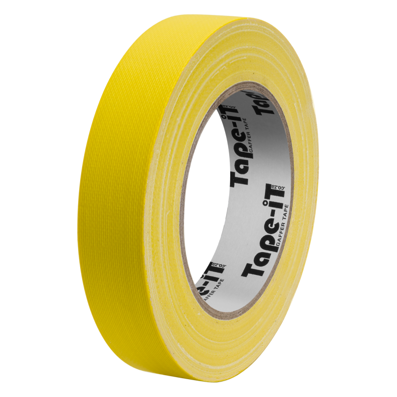 Tape-iT 1inch Yellow Gaffer Tape Rolls 24mm x 25m