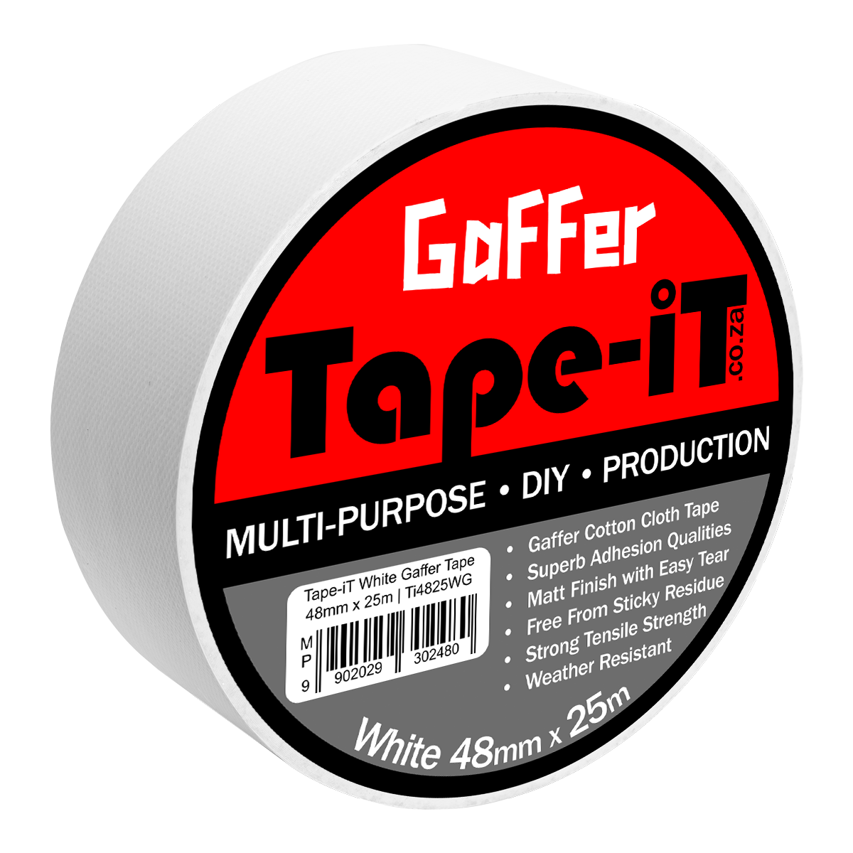 Tape-iT 2inch White Gaffer Tape Rolls 48mm x 25m - Image 2
