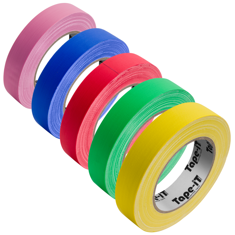 Tape-iT 5 Pack with 5 Colours of 1inch Gaffer Tape 24mm x 25m | Ti2425CPG
